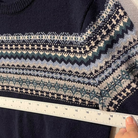 Navy Blue Patterned Women's Sweater - Picture 6 of 8